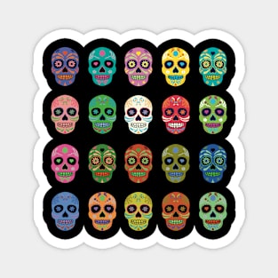 Sugar Skulls - painted skull pattern Magnet