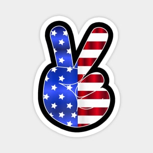 American Flag Peace Sign Hand-4th Of July-USA Funny Gifts Magnet