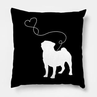 dog cute pugs heart Pillow