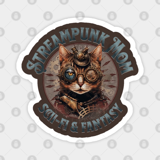 Steampunk Mom Cat Magnet by HolidayBug