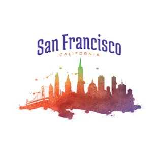 San Francisco Watercolor Skyline T-Shirt