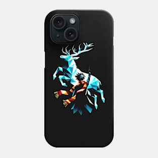 Summoning a Mystical Stag of Light - Geometric Art - Fantasy Phone Case