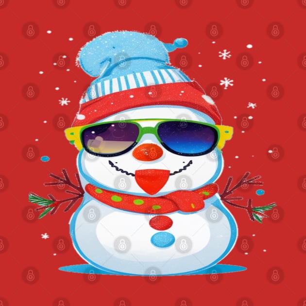 cute snowman in sunglasses by sukhendu.12