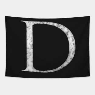 D in Roman White Marble Latin Alphabet Letter Sticker Tapestry