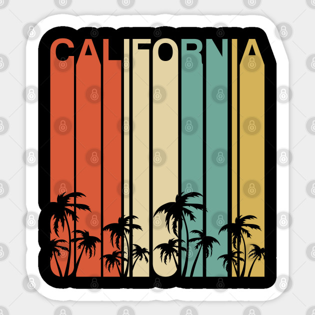 California Retro Beach Palm Tree Vintage Venice Malibu Sunset Blvd Los Angeles Cali Socal Norcal California Autocollant Teepublic Fr