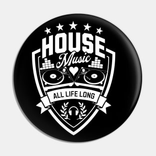 HOUSE MUSIC - turntable shield (white) Pin