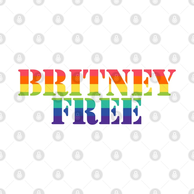 Free Britney Free Typography Rainbow Stripes by ellenhenryart