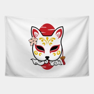 Japanese kitsune mask Tapestry