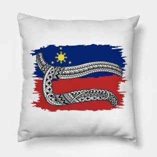 Philippine Flag Tribal line Art / Baybayin word DA / RA Pillow