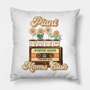 Mothers day plant  lover groovy cassette Retro Funny sarcastic quote Pillow