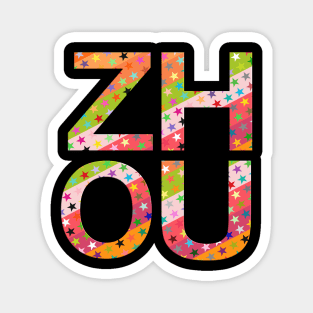 Zhou, name, typography Magnet