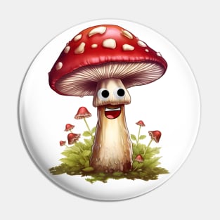 Mushroom with Googly Eyes Pin