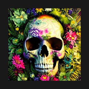 Scary Flowery Skull T-Shirt