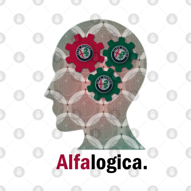 Alfa Romeo Alfalogica Alfa Brain black text by fmDisegno