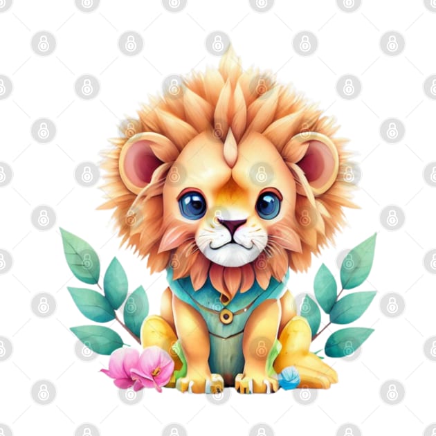 cute colorful lion by A&A