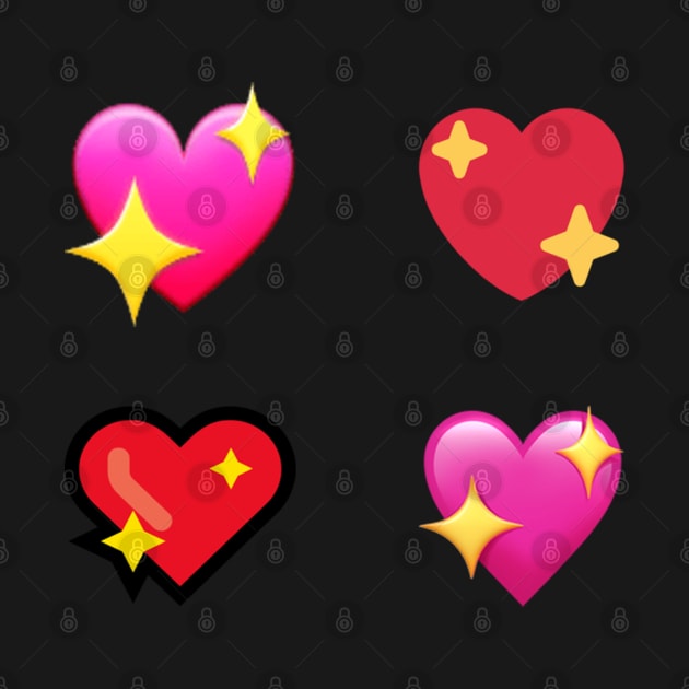 Sparkle Hearts Emojies by goblinbabe