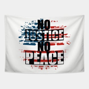 No Justice No Peace American Flag Tapestry