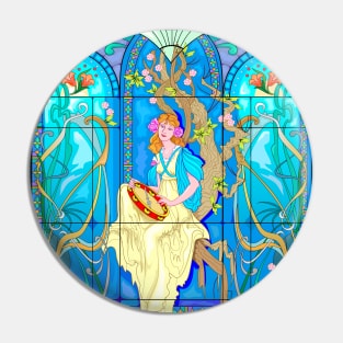 Art Nouveau stained glass window Pin