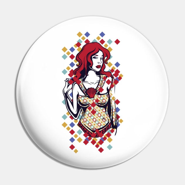 Woman Red Hair Pin by positivedesigners