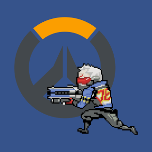 Overwatch - 16-Bit Soldier 76 W/ Logo T-Shirt