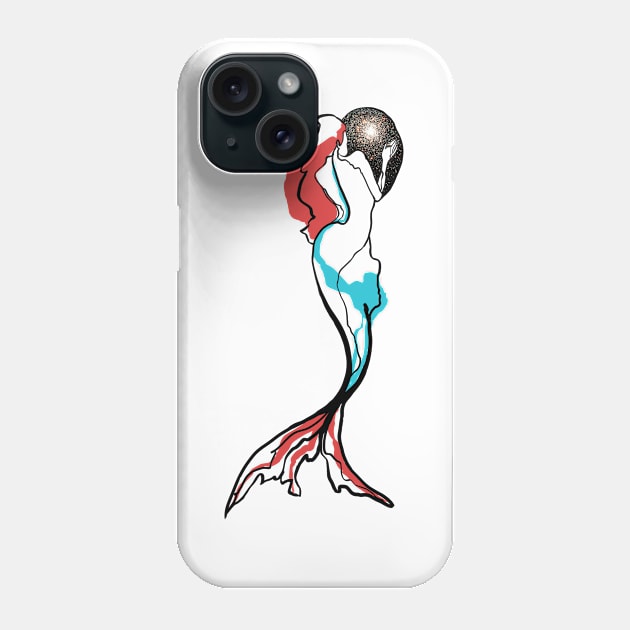 Single Line - Mermaid Phone Case by MaxencePierrard