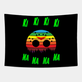 Retro Friday 13th Theme Jason Mask Ki Ki Ki Ma Ma Ma Tapestry