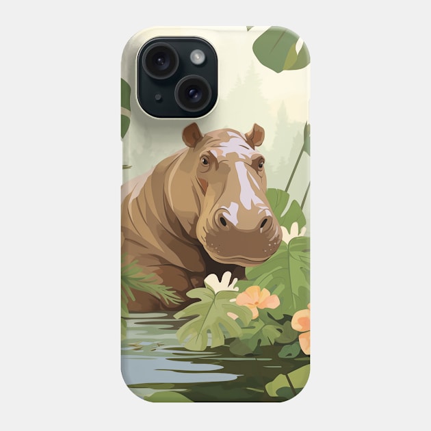 Hippo in the Jungle Phone Case by JunkyDotCom