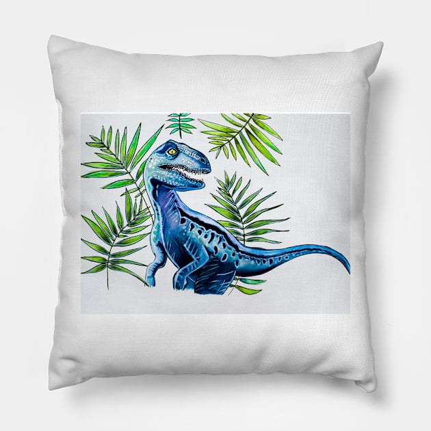 Velociraptor Pillow by Viviredsonja