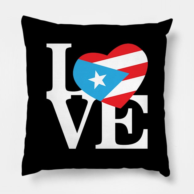 Retro Love Puerto Rico Pillow by Pro Art Creation