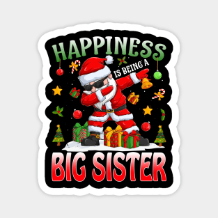 Happiness Is Being A Big Sister Santa Christmas Magnet