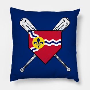 St Louis Flag Home Plate Baseball Pillow