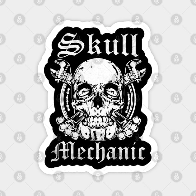 Skull Mechanic, Mechanic Magnet by Tee-hub