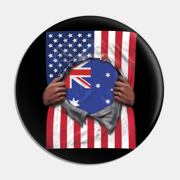 American Flag Ripped - Gift for Australian From Australia - Australian - Pin |