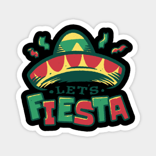 Let's Fiesta Mexican hat Magnet