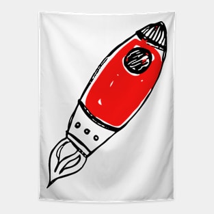 Rocket Doodle Black Tapestry