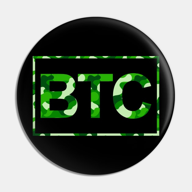 Bitcoin Green Camo Pin by felixbunny