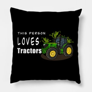 This Person Loves Tractors Pillow