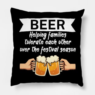 Beer Helping families tolerate each other over the festival season Pillow