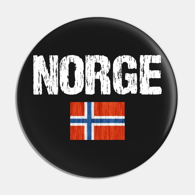 Norge Norway Flag Distressed Pin by Nirvanibex