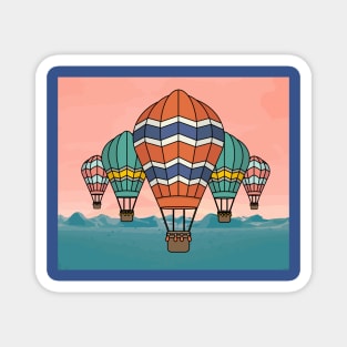 Retro Hot Air Balloons Balloon Ride Magnet