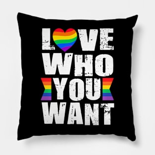 Love Who You Want Gay Pride LGBTQ Pride Month  LGBT Pillow