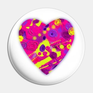 3d Neon heart Pin