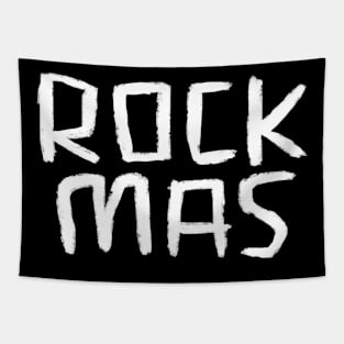 Typography Rock Music Xmas, Text, Rockmas, Cool Christmas Tapestry