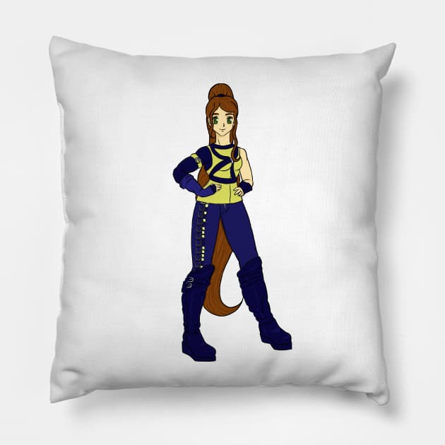 Emilia Mercédès (longues bottes) Pillow by O-L-T