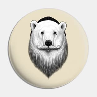 bearded polar bear Pin