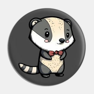 Badger with bow tie Pin