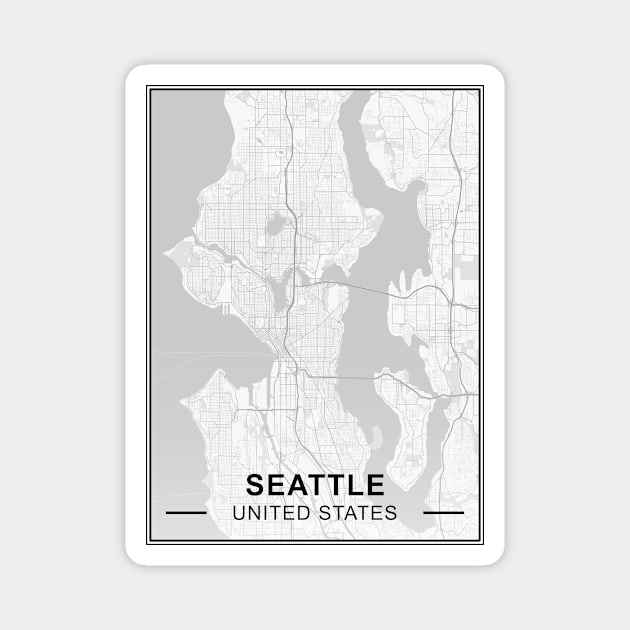 Seattle Map Magnet by djhyman