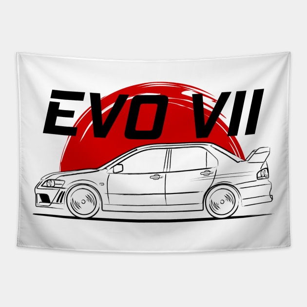 Lancer Evolution VII Racing EVO 7 Tapestry by GoldenTuners