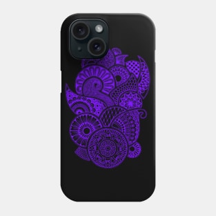 Abstract Mandala design (purple on black) Phone Case