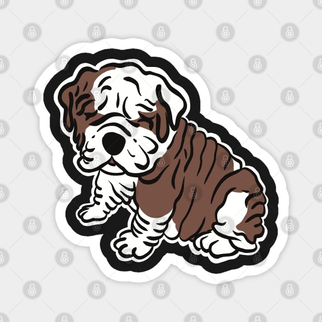 Melting Dog, English Bulldog Puppy Fat Rolls Magnet by SubtleSplit